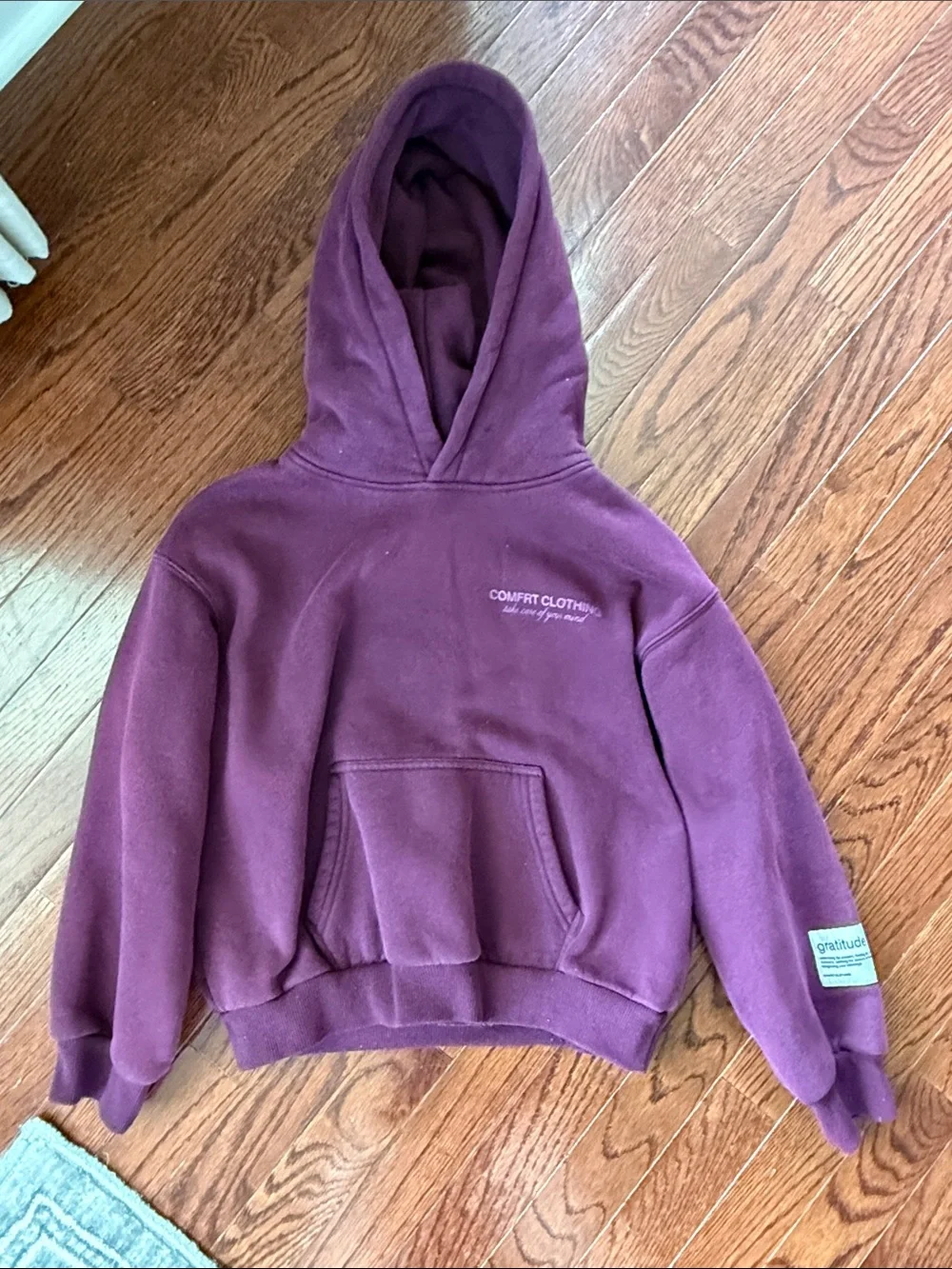 Comfrt Kids Cozy Plum Hoodie with Front Pocket-size medium 8/10